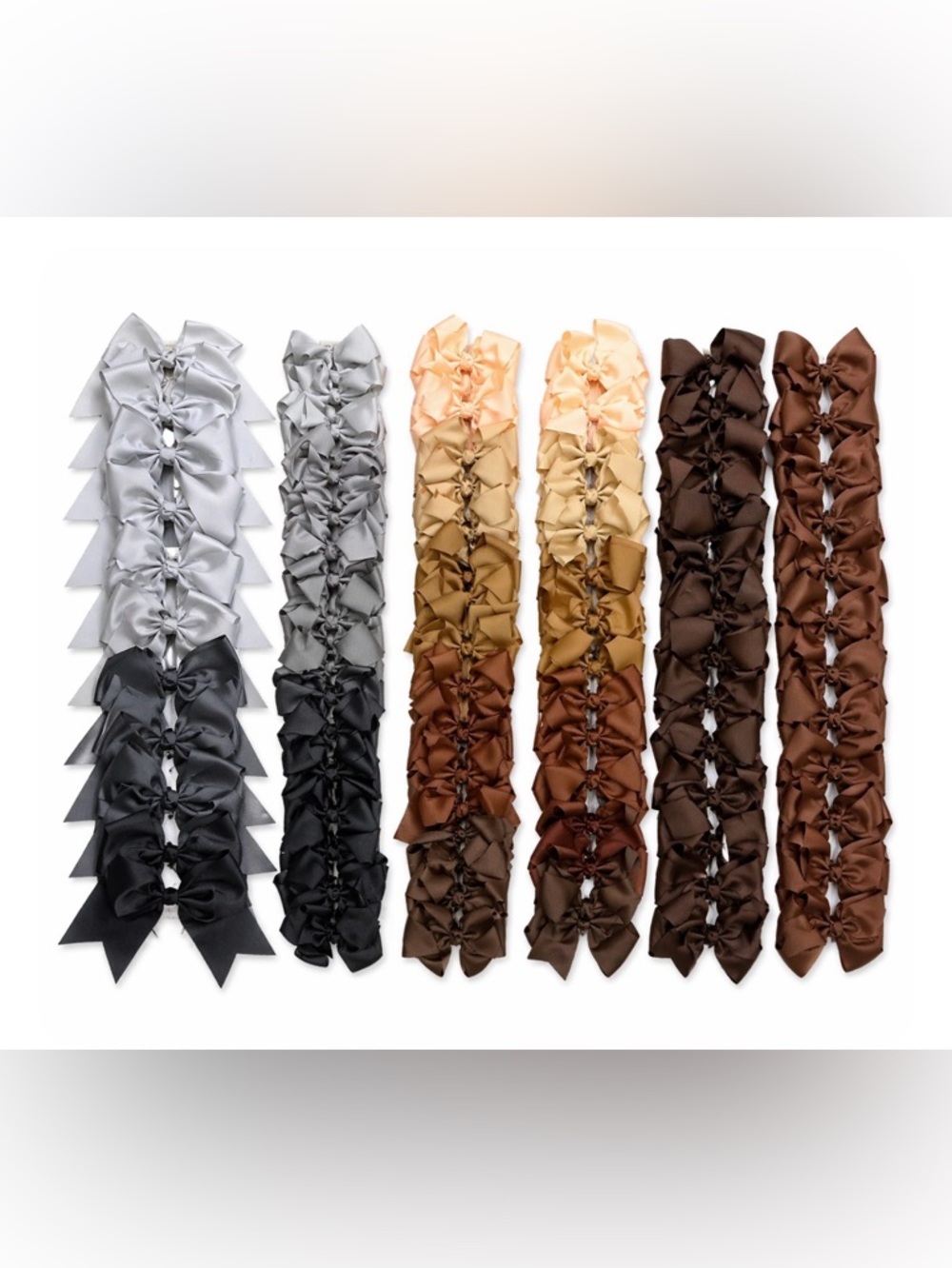 Huge lot 96 girl hair bows new neutral colors grosgrain ribbon 4” & 6”